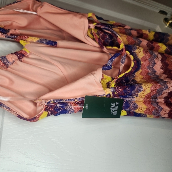 Wild Fable Pink and Purple Halter Sundress - Picture 4 of 11